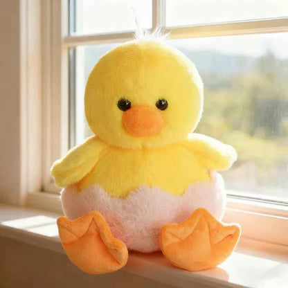 Fluffy Chicken Plush Toys Cute Farmyard Animal White