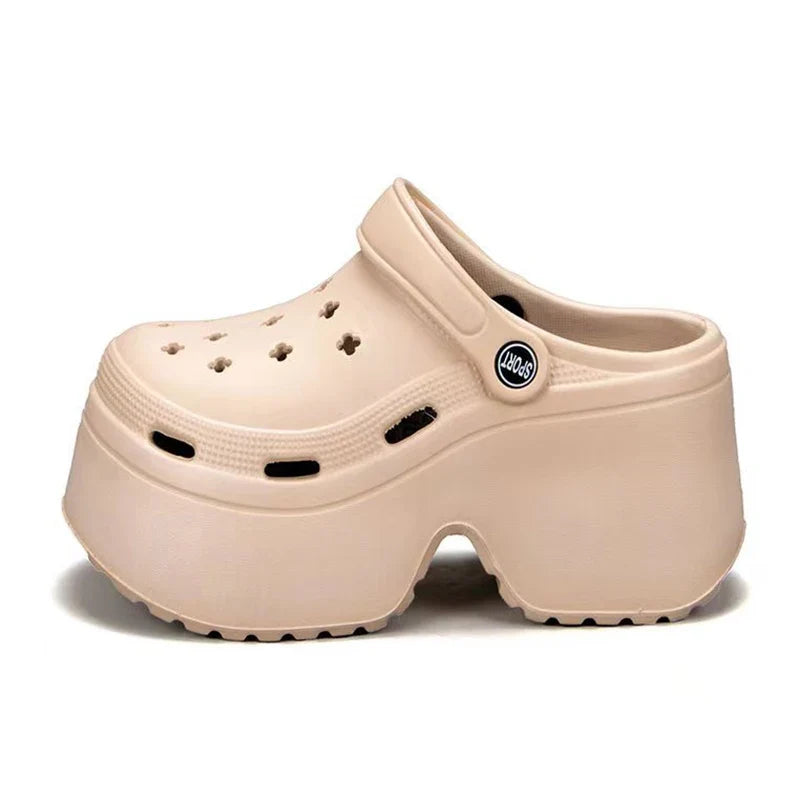 Women's Wedges Heel Sandals Summer 2026 Closed Toe Chunky Platform Sandalias Mujer Hollow Out Thick Sole Non-slip Slides Ladies