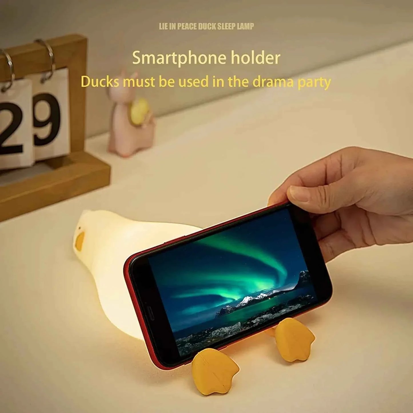 Kawaii Animal LED Night Light (3.9 in) - Dimmable Silicone Table Lamp Rechargeable
