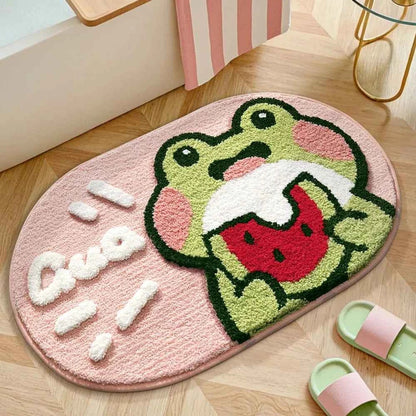 Cartoon Frog Entrance Carpet Absorbent Non Slip