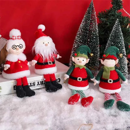 Cute Christmas Elves Stuffed Plush Dolls - Xmas Tree Hanging Ornament & Party Decor