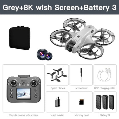 Lenovo Drone With screen RC 8K Professional HD Aerial Photography GPS Laser obstacle avoidance Three-axis gimbal Aircraft