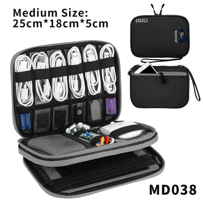 Electronic Accessories Storage Bag Travel Case,Cable Organizer Bag Gadget Carry Bag For Cables,Power,USB Flash Drive, Charger