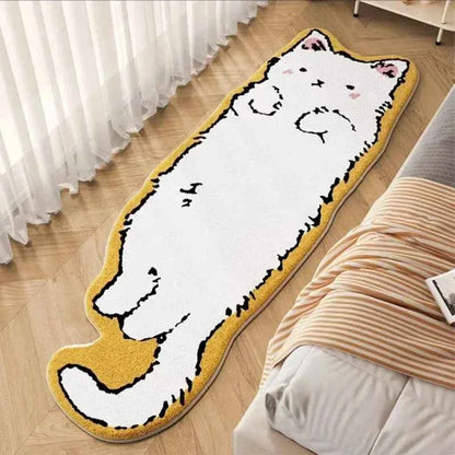 Cartoon Cat Rug - Warm Fuzzy Floor Mat Living Room Bedroom