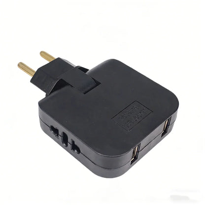 2 USB 3 in 1 EU Power Socket Plug Adapter Foldable US To EU Travel Aadapters Power Converter KR Plug Electrical Socket AC Outlet