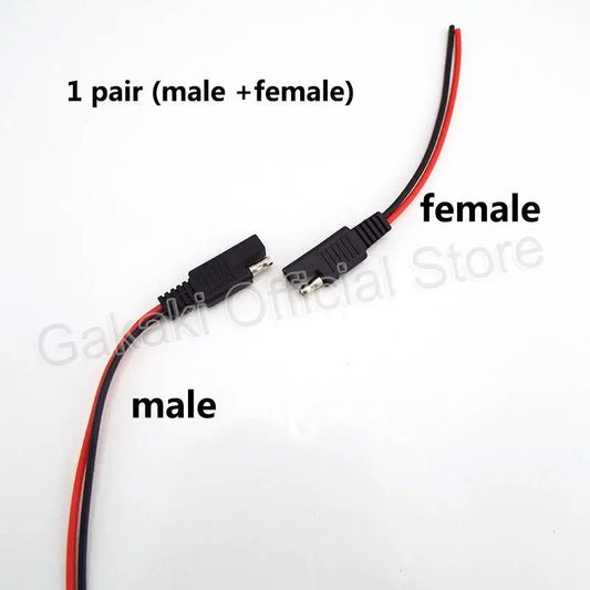 Cable de extensión de alimentación automotriz DIY SAE 12V 18AWG 15CM, conector de cable macho y hembra