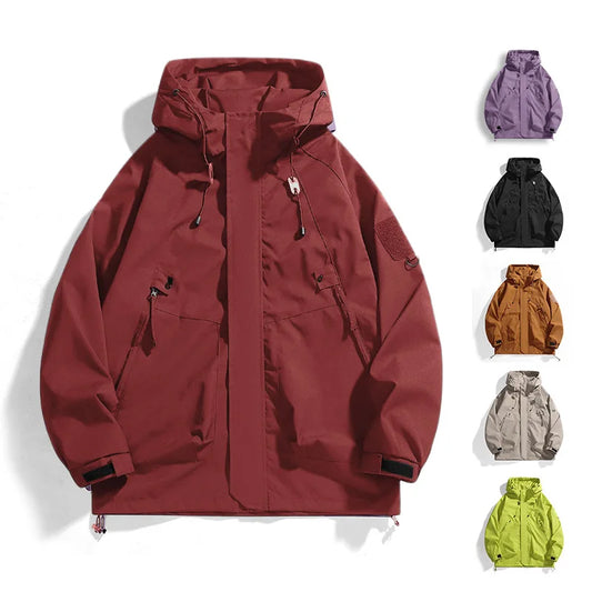 CHRLCK Chaqueta Impermeable Unisex para Exteriores Cortavientos Abrigo Otoño Transpirable Pesca Acampada Cortavientos Chaquetas Ropa Hombre Mujer