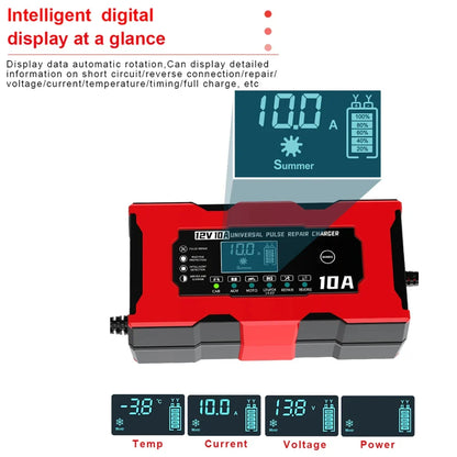 12V 10A Car Battery Charger 14.6V 10A Electric Motorcycles Charger For Lifepo4 Lead Acid AGM GEL PB Smart Lithium Battery Repair