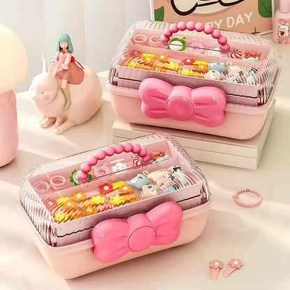 Multi-layer Hairpin Organizer Cute Girl Jewelry Case Head