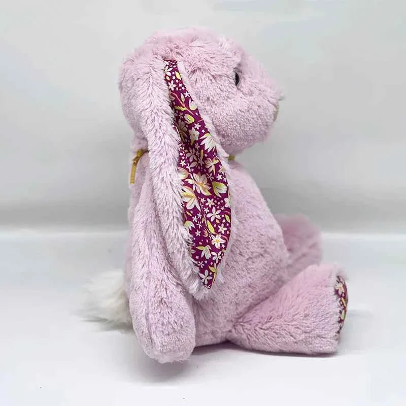 Pink Floral Rabbit Plush Toy – Cute Soft Bunny Doll for Kids Comfort & Birthday Gift
