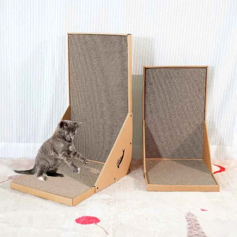 L-Shaped Cat Scratching Post – Vertical Wall Scratcher for Sofa & Furniture Protection