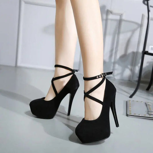 Zapatos de tacón alto sexys para mujer, tacones de aguja, sandalias de tiras, zapatos de verano, tacones de plataforma, zapatos de mujer con correa al tobillo