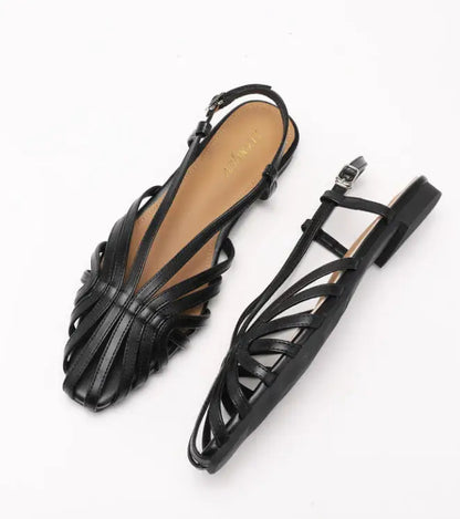 ZAROY Narrow Band Women Flat Sandals Large Size Designer Brand Banquet Wedding Shoes Summer Hollow Beach Gladiator Sandalias