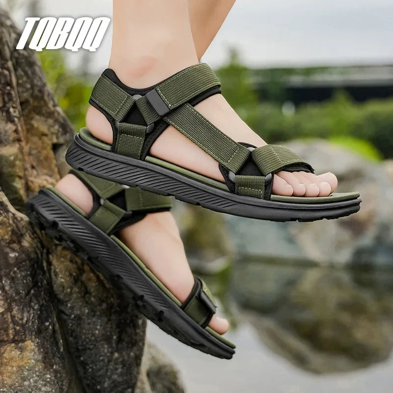 TQBQQ Men's Sandals Lightweight Non-Slip Quick Dry Beach Walking Travel Outdoor Water Friendly Cushioned EVA Shoes
