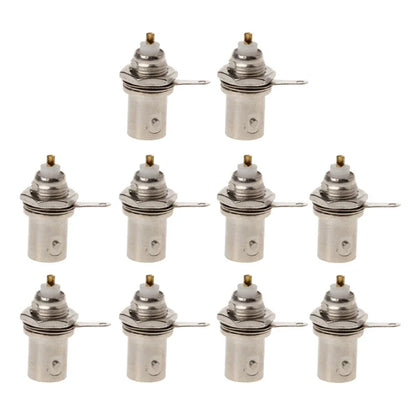 10Pcs/Set BNC Female Nut Bulkhead Solder Connector Adapter For Video Surveillance