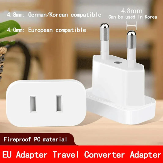 1 ud. Adaptador de enchufe de corriente de 4,8/4,0 mm de EE. UU. a la UE, convertidor de corriente, adaptador de carga de viaje de EE. UU. a la UE, toma de corriente