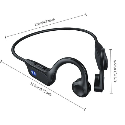 X7 Wireless Sports Earhook-Style Non-In-Ear Air Conductive Bluetooth Headset with Memory Card Insertion and LED Battery Display