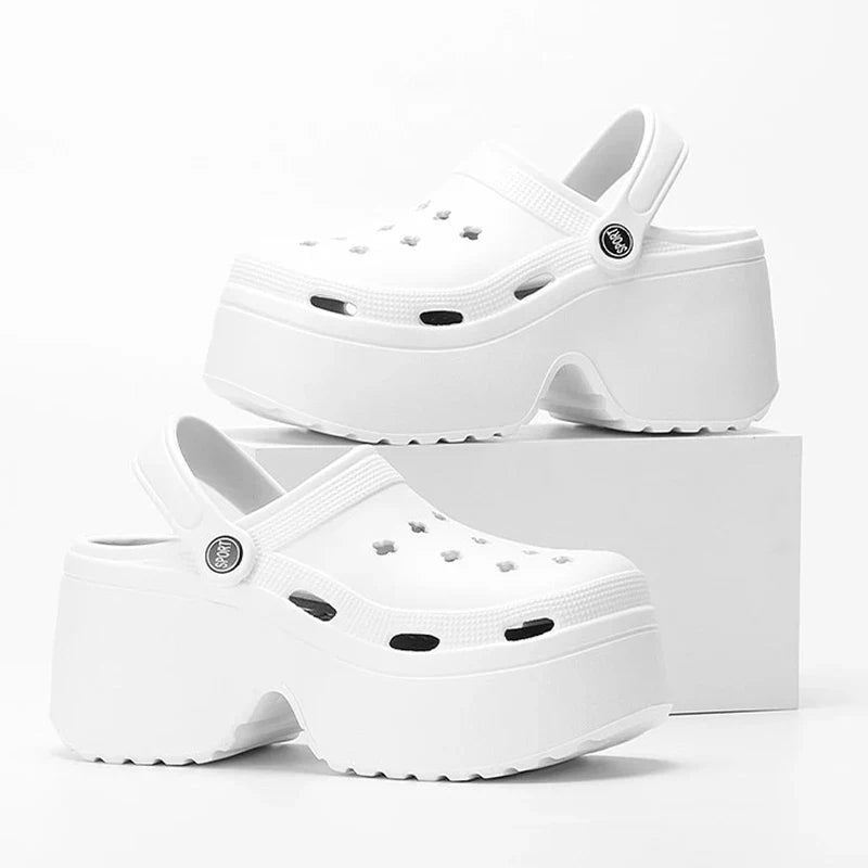 Women's Wedges Heel Sandals Summer 2026 Closed Toe Chunky Platform Sandalias Mujer Hollow Out Thick Sole Non-slip Slides Ladies