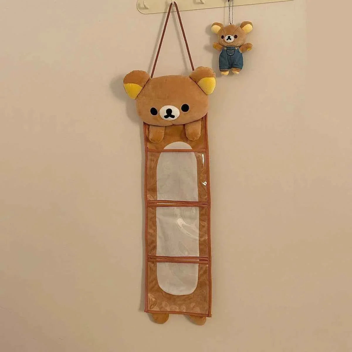 Kawaii Rilakkuma Wall Hanging Storage Bag Cartoon Bear Door
