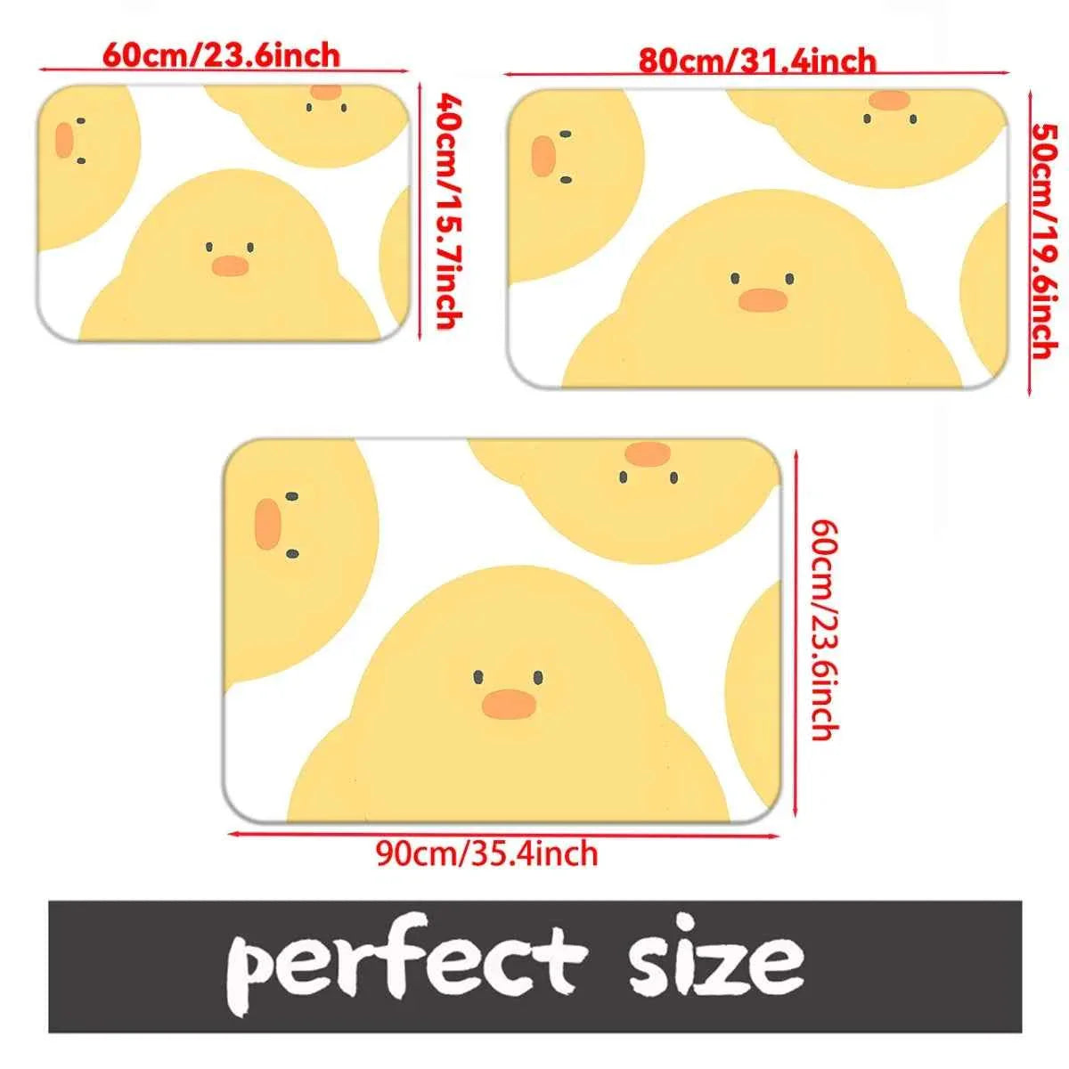 Cute Yellow Duck Face Doormat Non-Slip Absorbent Rug