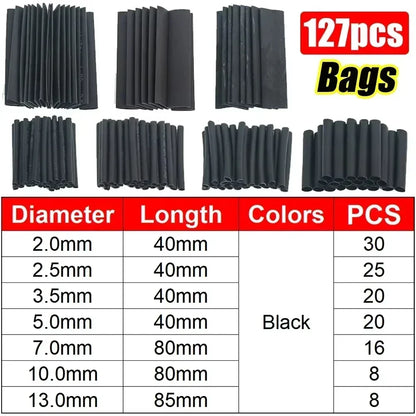 Heat-shrink Tubing Thermoresistant Tube Heat Shrink Wrapping Kit Electrical Connection Wire Cable Insulation Sleeved Protecter