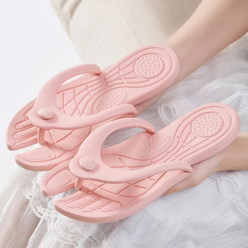 Folding Slippers Trip Travel Portable Slides Women Men Light Home Hotel Salon Homestay Guest Use Sandals Bathing Beach Shoes