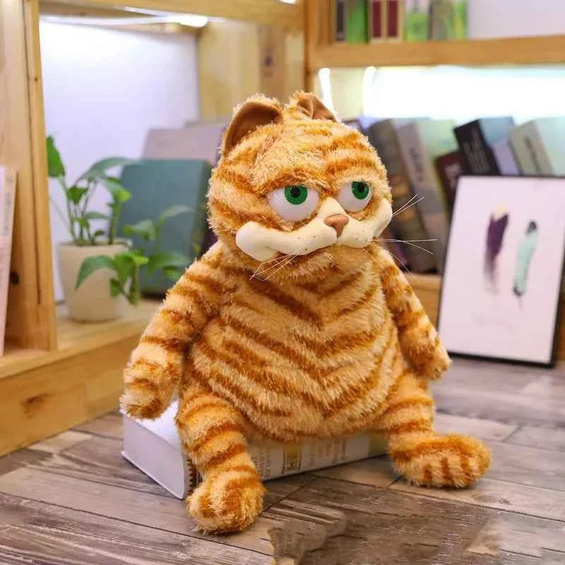 Fat Orange Cat Plush Toy – Lifelike Tabby Cat Stuffed Animal Cute Kitty Gift for Kids