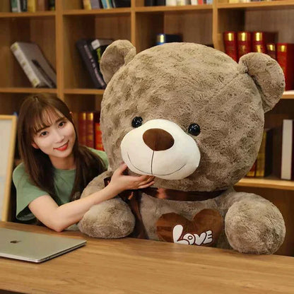 Cute Teddy Bear Plush Toy with Love – Soft Stuffed Animal Pillow Gift for Kids & Lovers