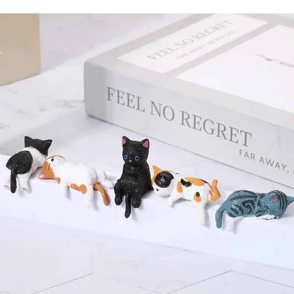 5-Pack Cute Healing Cat Monitor Decoration - Kawaii Screen