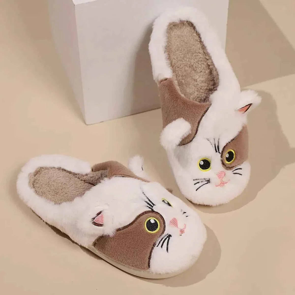 Ladies' Slippers Cute Cat Slippers New Autumn Winter Styles