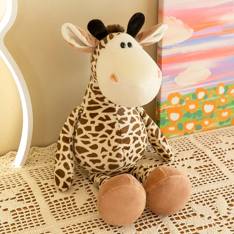 Stuffed Plush Animals Toys Soft Dolls Jungle Lion Elephant Tiger Dog Fox Monkey Deer Children Gift Kawaii Baby Kids Hobbie Toys