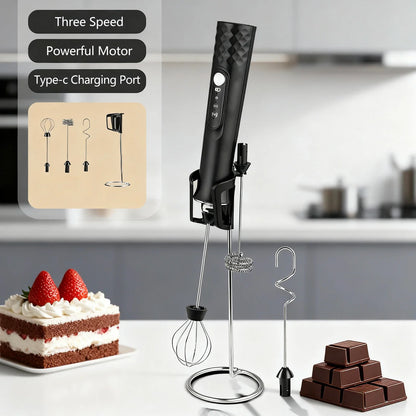 Milk Frother Wand Coffee Frother Handheld Foam Maker For Latte Rechargeable Electric Milk Frother Handheld Drink Mixer Gift Idea