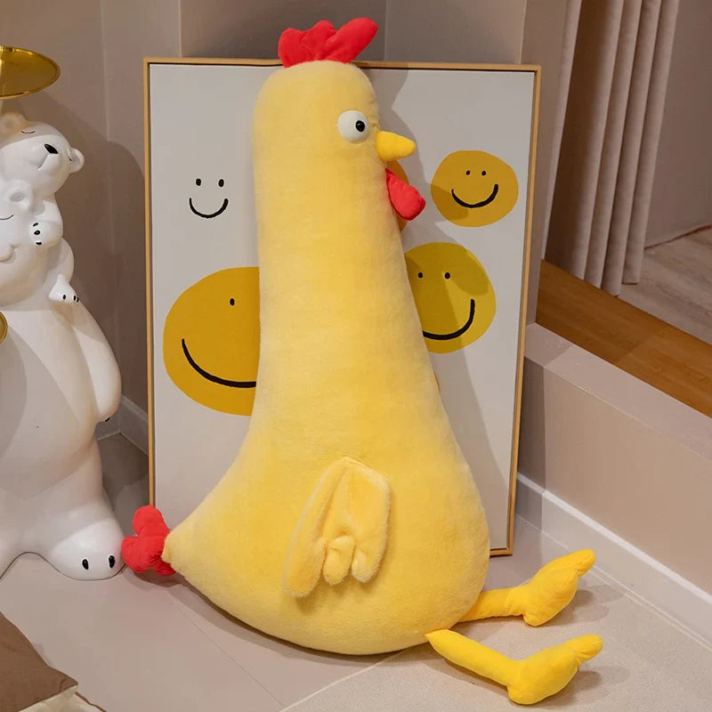 Giant Yellow Chicken Plush Pillow – Soft Stuffed Animal Cushion (60–140 cm)