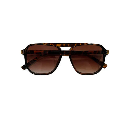 Fashionable Large Frame Retro Sunglasses, New Ocean Film Double Bridge Rice Nail Design, Anti-UV Sun Protection Eyewear