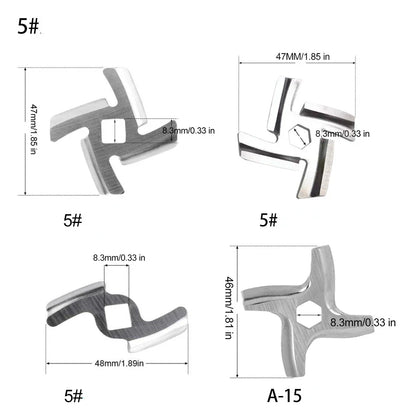 Meat Grinder Pinion Mixer Spare Parts Meat Grinder Knife Stainless Steel Grille for Food Grinder Accessories Kitchen Tool