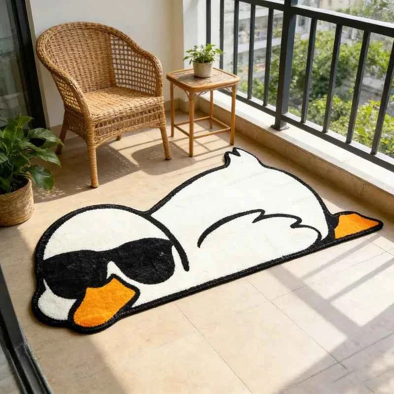 Cartoon Duck Rug Set Sunglasses Children's Room Non-Slip