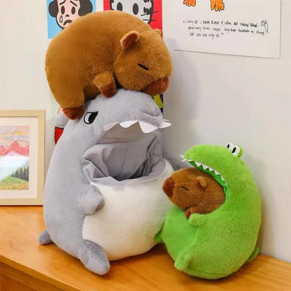 Giant Kawaii Capybara Plush Doll (11.8 in) - Cute Crocodile/Shark Peripheral Stuffed Toy Gift