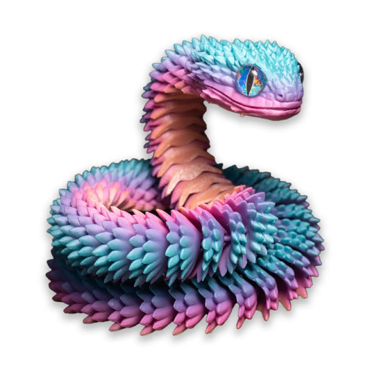 2026 Nueva Serpiente Impresa en 3D Estatua de Serpiente Realista Juguetes de Inquietud con Articulaciones Móviles Simulación Serpiente Adorno de Escritorio Modelo Animal Regalo del Año