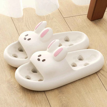 Cute Rabbit EVA Slides – Lightweight Waterproof Cloud Slippers for Women & Men Summer Home & Beach