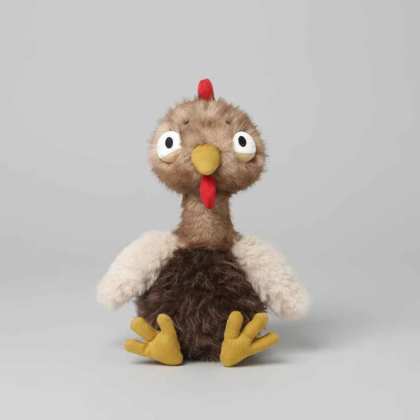 Fluffy Chicken Plush Toys Cute Farmyard Animal White