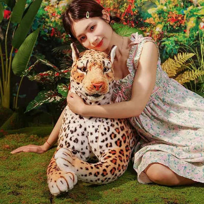 Giant Lifelike Leopard Plush Toy (25.6-66.9 in) - Soft Stuffed Cheetah Model Doll Gift