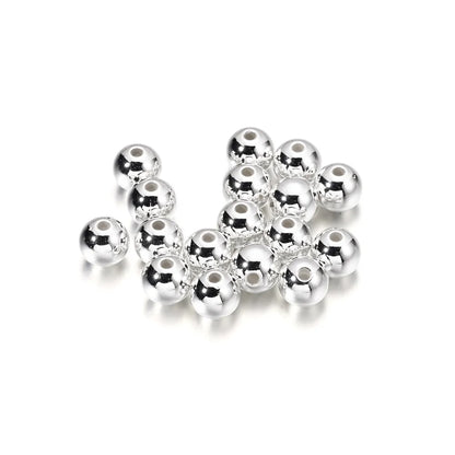 10-1000pcs/lot 3-20mm Straight Holes Acrylic Imitation Pearl Beige Bracelet Round Beads For DIY Craft Jewelry Making Supplies