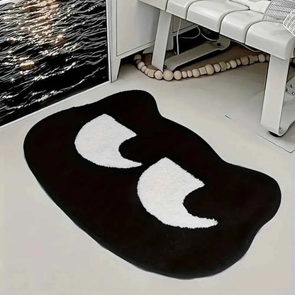 Minimalist Black Cat Carpet Soft Absorbent Non-Slip Doormat