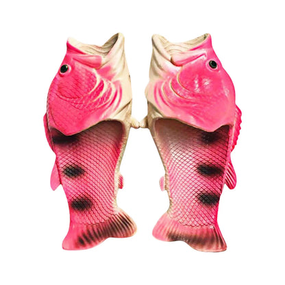 2025 Funny Slippers For Women Couple Shoes Family Shoes Parent-Child Sandals Large Size 32-46 Summer Beach Shoes Fish Slippers