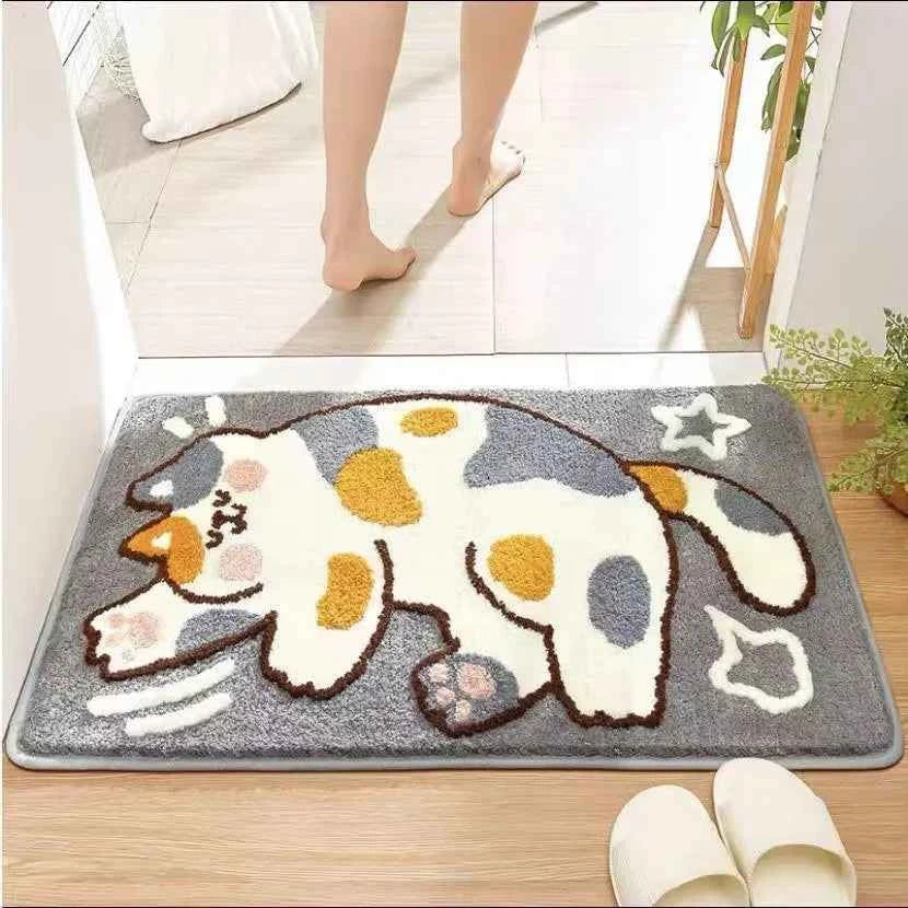 Cute Rabbit Carpet Bathtub Carpet Non-Slip Absorbent Mat