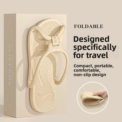 Foldable Travel Slippers Unisex EVA Flip Flops Hotel Non Slip Bathroom Indoor Outdoor Portable Lightweight Comfortable
