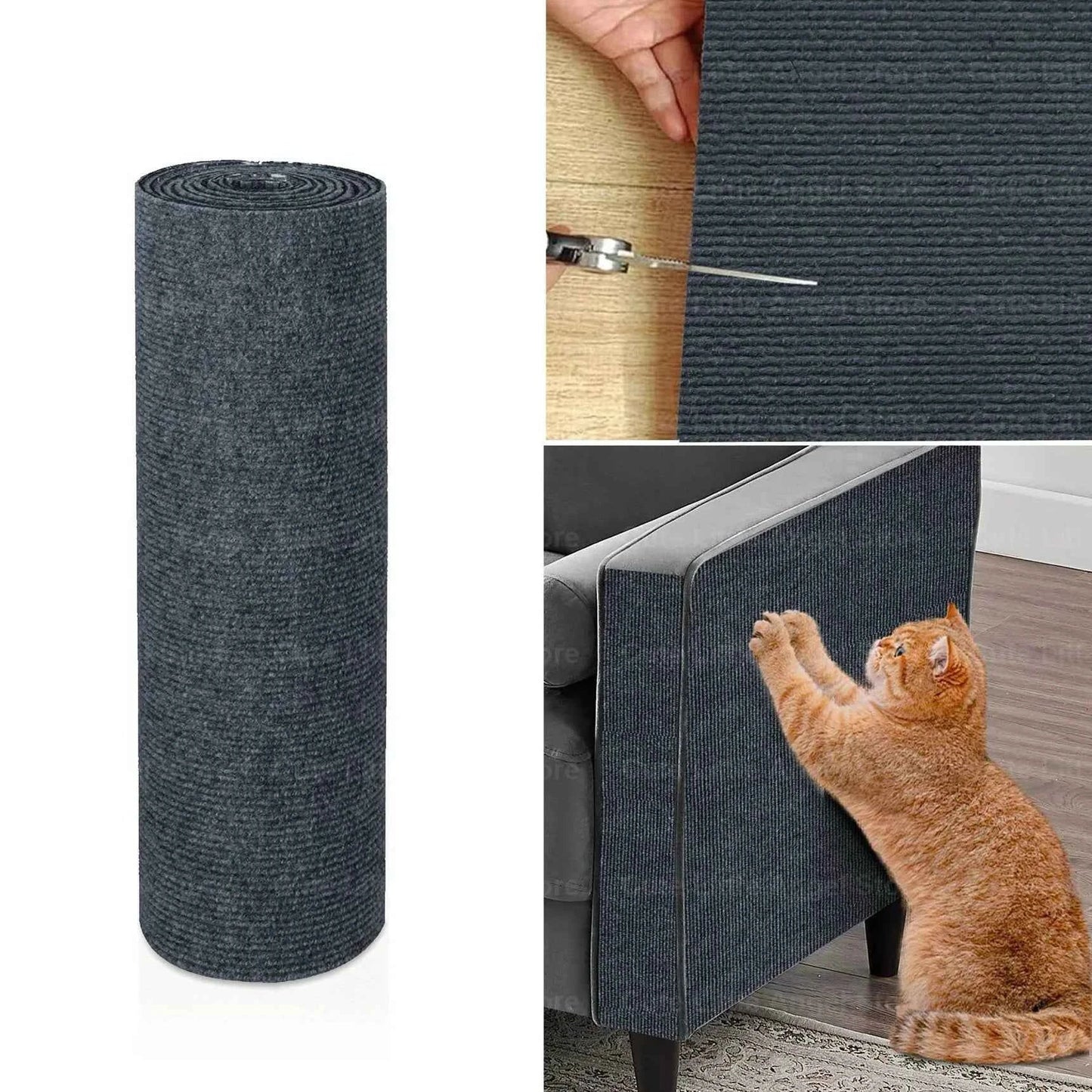 Cat Scratcher Sofa Protector 40x300cm – Self-Adhesive Trimmable Scratch Mat for Furniture Protection