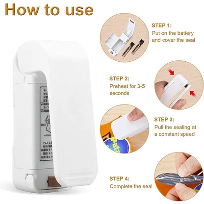 Mini Hea Bag Seal Machine Package Sealer Bags Thermal Plastic Food Bag