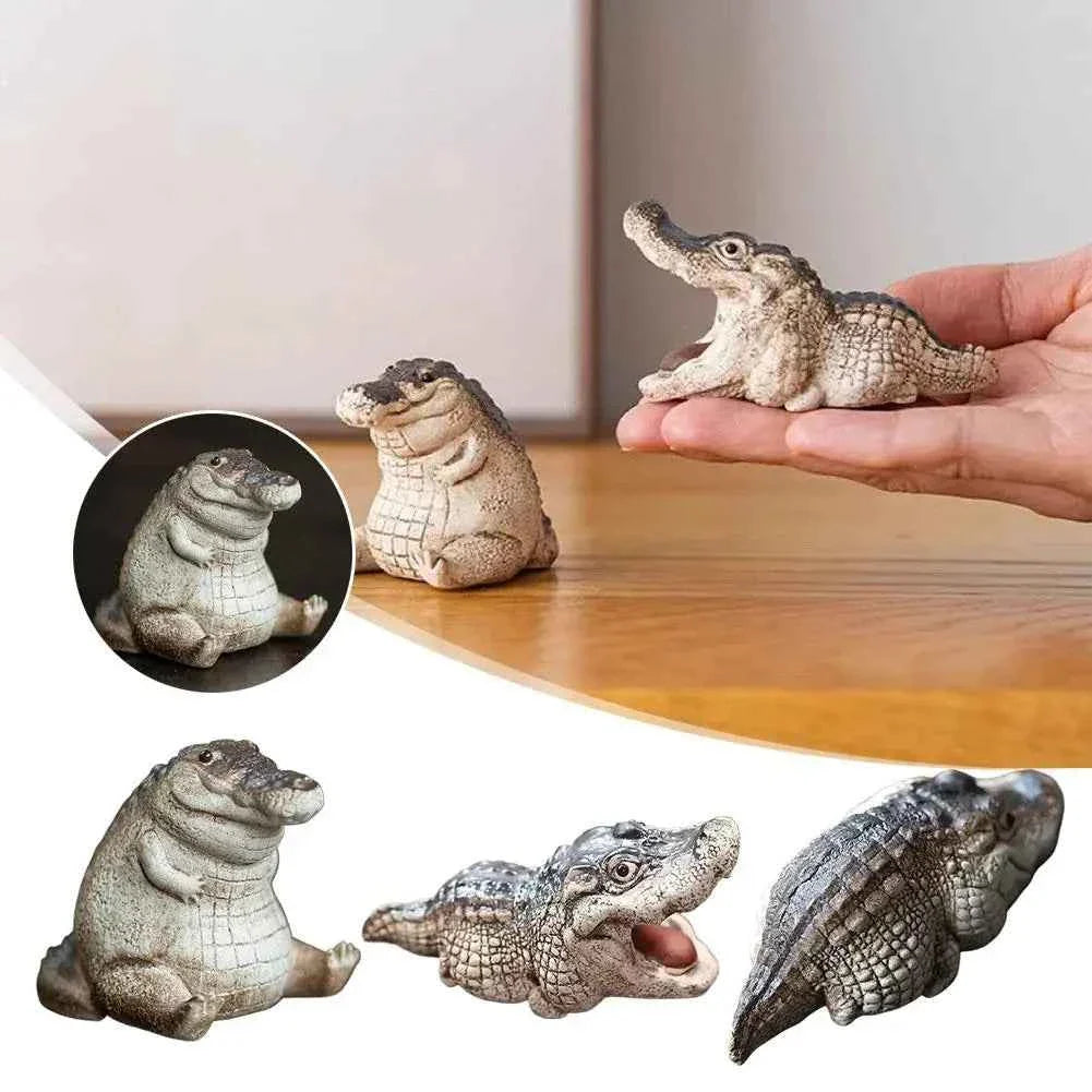 Mini Chubby Crocodile Figurine Realistic Little Gift
