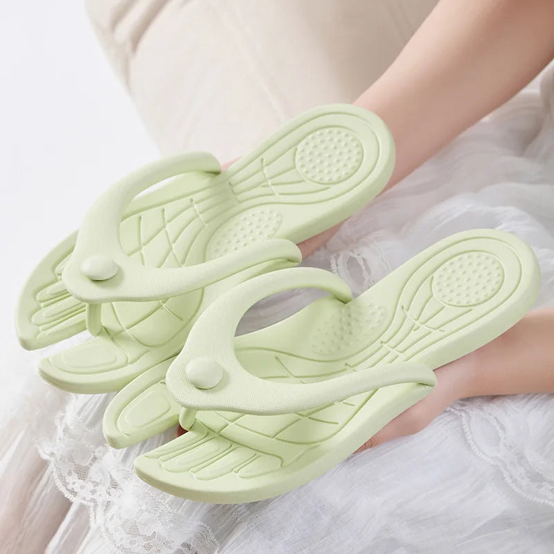 Folding Slippers Trip Travel Portable Slides Women Men Light Home Hotel Salon Homestay Guest Use Sandals Bathing Beach Shoes